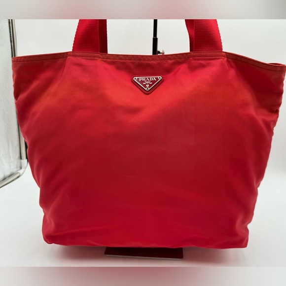 Prada - Authentic - Red Nylon Tote Bag - Picture 2 of 16